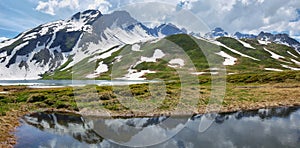 Scenic Alps and Verney Lake on The Little St Bernard Pass, Italy