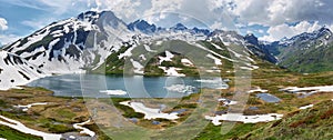 Scenic Alps and Verney Lake on The Little St Bernard Pass, Italy