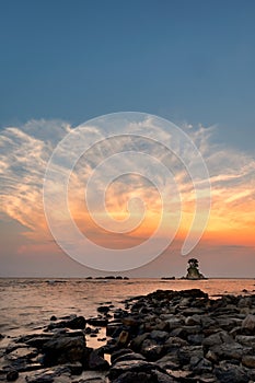 Scenic Amaharashi Coast at Sunset in Toyama, Japan