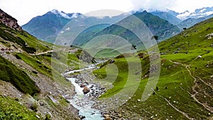 Scenic Amarnath yatra trek route in Indian Himalayas, Jammu and Kashmir.