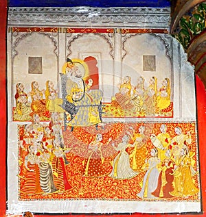 Scénický starobylý architektonický nástenná maľba stena obrazy dekorácie vnútri mesto palác z kraj z 