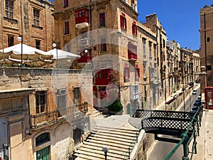 Scenic ancient Valletta Streets of Malta