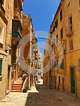 Scenic ancient Valletta Streets of Malta