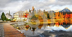 Scenic Autumn Lake Landscape Panoramic