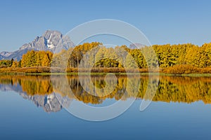 Scenic Autumn Landscape Reflection in Grand Teton National Park