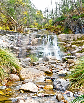 Scenic Autumn Waterfall in Connecticut