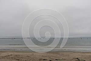 Scenic Avila Beach vista on a heavily overcast day, California