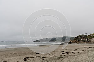 Scenic Avila Beach vista on a heavily overcast day, California