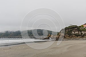 Scenic Avila Beach vista on a heavily overcast day, California