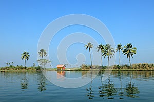 Scenic backwater destinations of Kerala, India.