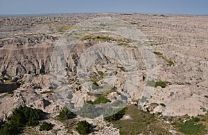 Scenic Badlands Landscape with Sandstone Mounds and Ridges