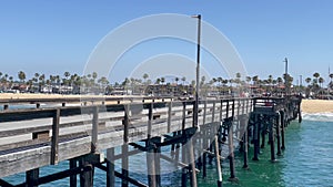 Scenic Balboa Pier vista on a beautiful sunny summer day, Newport Beach, California