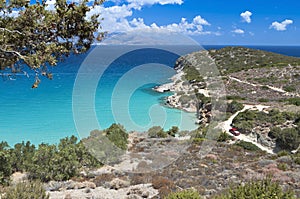 Scenic bay at Crete island in Greece