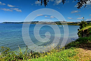 Scenic bay of Lake Taupo in North Island in New Zealand