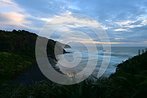 Scenic bay at Muriwai in New Zealand