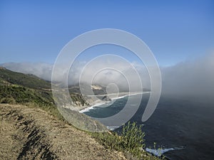 Scenic beach at big sur coast in california