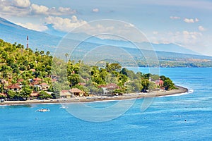 Scenic beach landscape in Amed, Bali photo