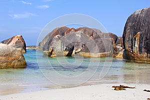 Scenic beach and rock formations in the ocean, Denmark, Western Australia