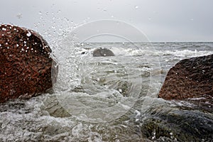 Scenic beach at Staberhuk cliffs, Fehmarn Island, Baltic Sea, Germany.