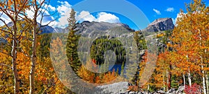 Scenic Bear lake landscape in Colorado Rocky mountains