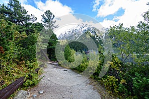 Scenic and beautiful tourism trail in the park Slovensky raj, Slovakia