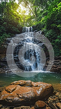 Scenic beauty Namtok Salatdai waterfall, a small wonder in Thailand