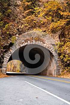 Bote Mountain Tunnel through Great Smoky Mountain National Park in Tennessee photo