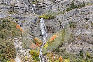 Scenic Bridal Veil Falls Utah in Fall