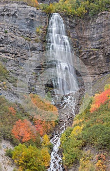 Scenic Bridal Veil Falls Utah in Autumn