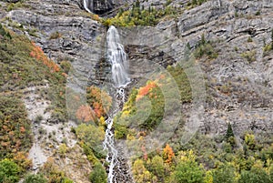 Scenic Bridal Veil Falls Utah in Fall