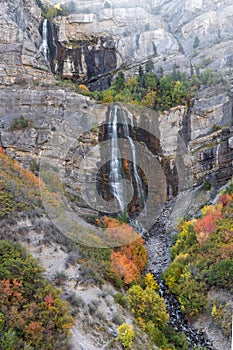 Scenic Bridal veil water falls in Utah