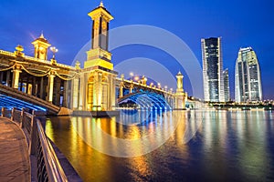 Scenic Bridge at night in Putrajaya, Malaysia