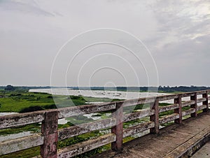 Scenic bridge view of river