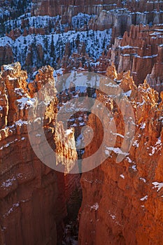 Scenic Bryce Canyon National Park Winter Landscape