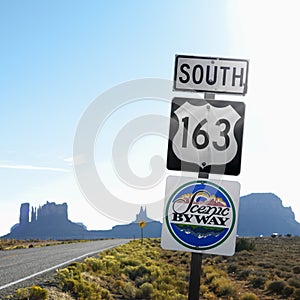 Scenic Byway 163 sign photo