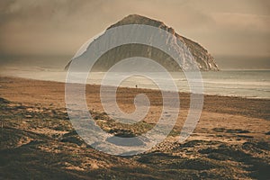 Scenic California Morro Rock in the Morro Bay, California, USA