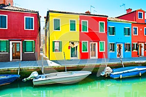 Scenic canal and colorful houses