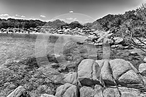 The scenic Capriccioli beach in Costa Smeralda, Sardinia, Italy