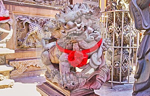 The statue of Chinese Guardian Lion, Kheng Hock Keong Temple, Yangon, Myanmar photo