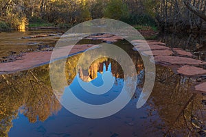 Scenic Cathedral Rock Autumn Reflection