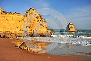 Scenic cliffs on Camilo beach, Lagos