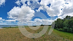 Scenic clouds over coast at the Baltic Sea near Greifswald, Germany