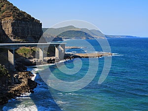 Scenic coast with Sea Cliff Bridge photo