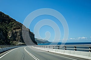 Scenic coast with Sea Cliff Bridge, Wollongong Australia