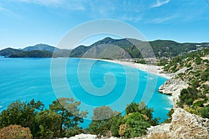 Scenic Coastal Landscape with Azure Water. View of Oludeniz Blue Lagoon, Turkey