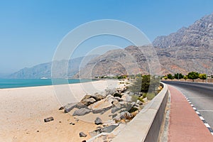 Scenic coastal road in Musandam Governorate of Oman