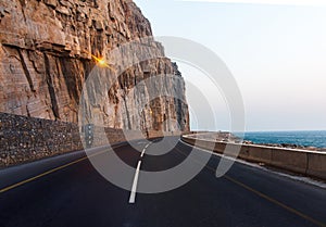 Scenic coastal road in Musandam Governorate of Oman