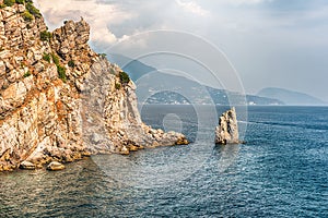 Scenic coastline on the Black Sea near Yalta, Crimea