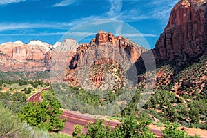 Scenic drive in Zion national park, Utah.