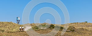 Scenic of dunes along the Dutch coast of North Holland